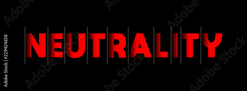 Neutrality - red text written on black background