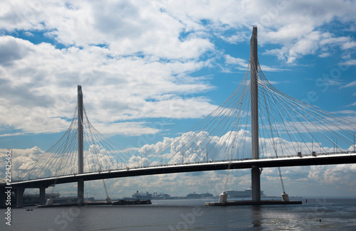 Cable-stayed bridge in St.Petersburg