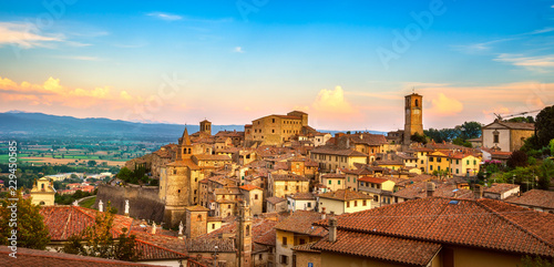 Anghiari medieval village panoramic view. Arezzo, Tuscany Italy