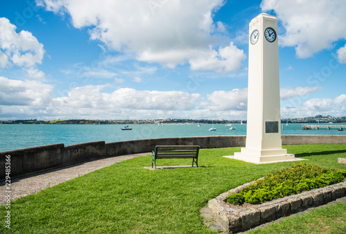 Devonport clock tower the memorial clock on seafront in Devonport suburb North Shore of Auckland in North Island of New Zealand