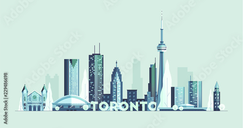 Toronto skyline Canada big city silhouette vector