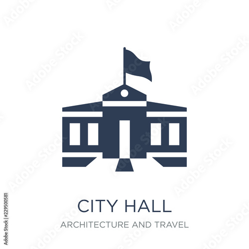 City hall icon. Trendy flat vector City hall icon on white background from Architecture and Travel collection