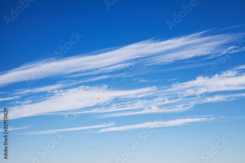 Cirrus clouds in the blue sky