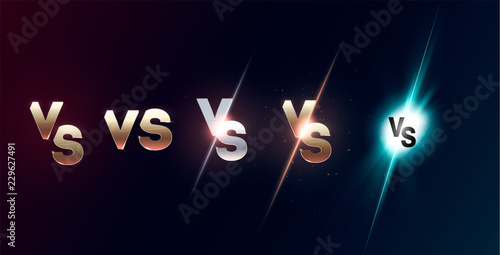 Set of versus logo vs letters for sports and fight competition. MMA, UFS, Battle, vs match, game concept competitive vs. eps 10 Vector illustration