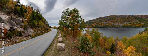 Road through Acadia National Park in Autumn