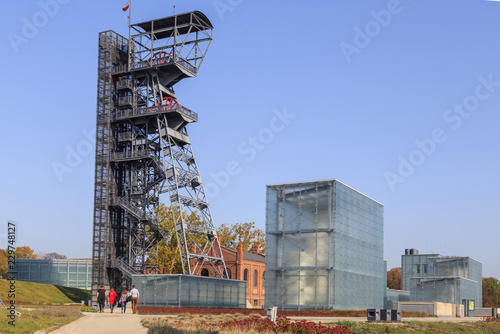 Old miine shaft and a complex of buildings located on the site of former Katowice Coal Mine, Poland