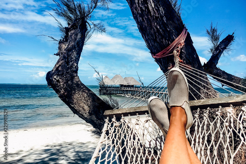 Relax on hammock paradise zanzibar beach lobby bar