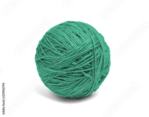 ball of yarn on white background