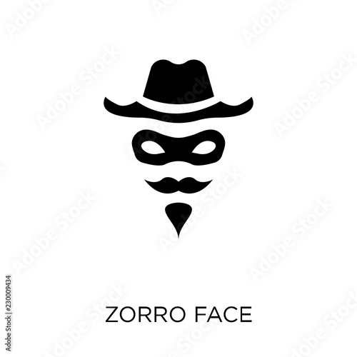 Zorro face icon. Zorro face symbol design from People collection.