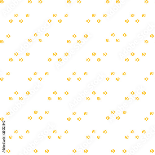 Seamless pattern with dog tracks. Vector illustration.