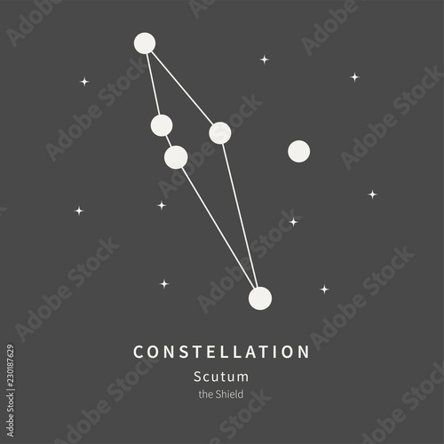 The Constellation Of Scutum. The Shield - linear icon. Vector illustration of the concept of astronomy.