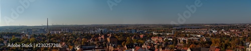 Panorama im Herbst über Zeitz mit Schluss und Zuckerfabrik