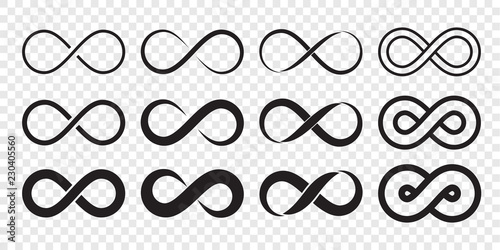 Infinity loop logo icon. Vector unlimited infinity, endless line shape sign