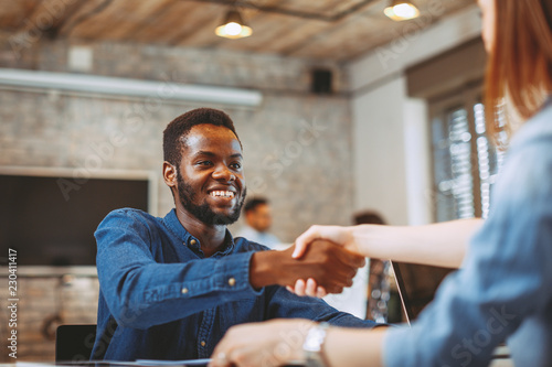 Young black man in a job interview