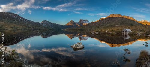 A tranquil morning at Dove Lake, Cradle Mountain, in central Tasmania.