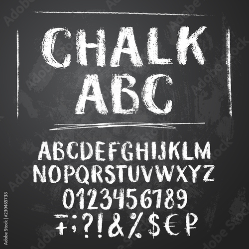 Rough chalk latin alphabet 