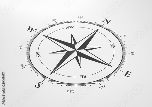 Wind Rose Symbol on White