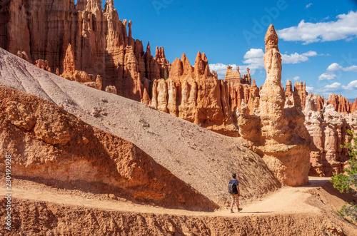 Hiker in Bryce Canyon National Park, Utah, USA