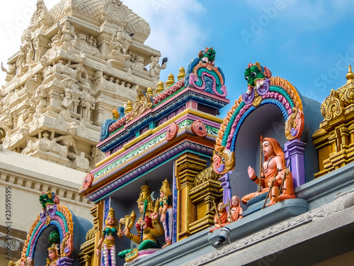 View of Kamakshi Amman Temple in Kanchipuram, India.