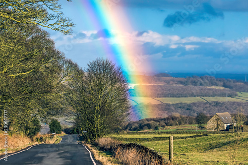 rainbow in bradfield, Yorkshire, uk