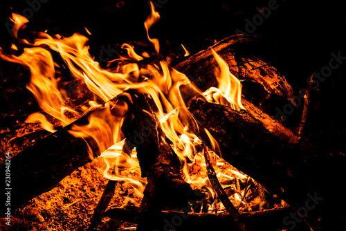 Winter camp bon fire