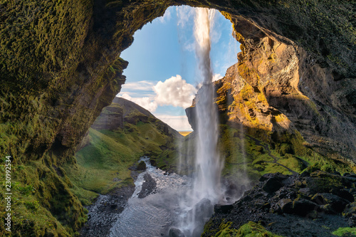 Behind Kvernufoss, Iceland