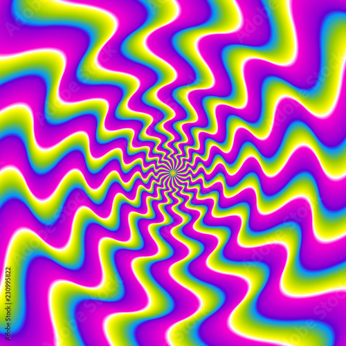 Colorful rainbow background. Spin illusion.