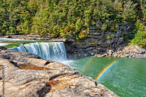 Rainbow At Cumberland Falls In Kentucky