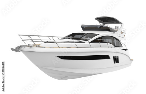 White Pleasure Yacht Isolated