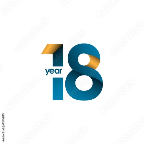 18 Year Anniversary Vector Template Design Illustration