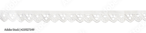 White cotton embroidered lace