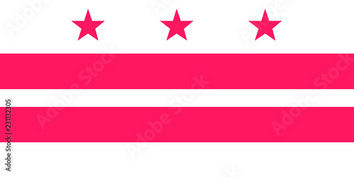 District of Columbia vector flag. Vector illustration. United States of America. Washington, DC