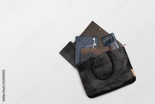 Black Leather Tote Bag