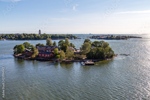 Lonna island outside Helsinki with a few old wooden buildings on it, Finland