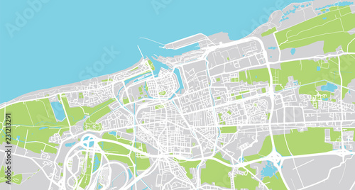 Urban vector city map of Calais, France
