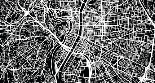 Urban vector city map of Lyon, France