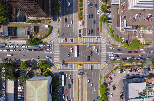 Vehicle on crossroads in Jakarta city