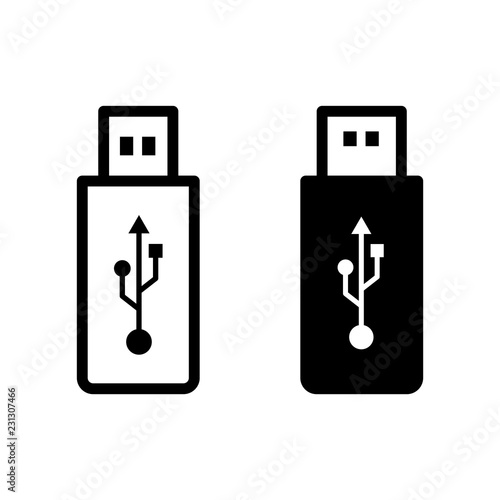 Flash drive icon in modern flat design isolated on white background, usb vector illustration for web site or mobile app