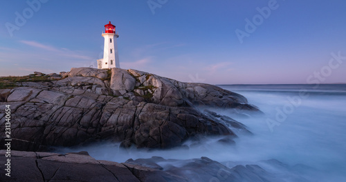 Peggy Cove Lighthouse after sunrise