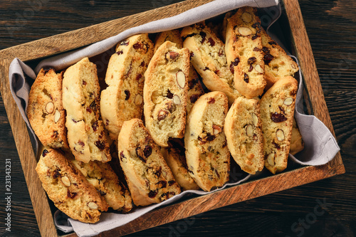 Homemade almond cranberry biscotti.