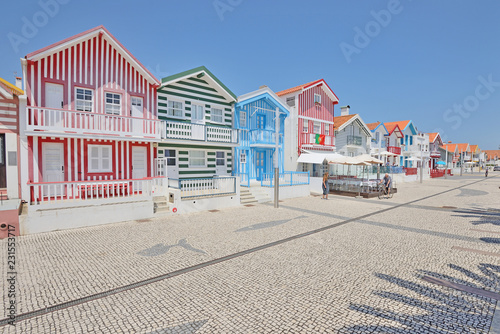 Colorful houses in Aveiro, Portugal