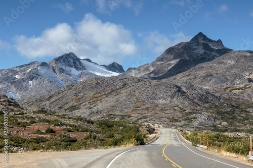 View of the the Klondike Highway in Yukon Canada