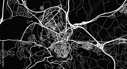 Urban vector city map of Toledo, Spain
