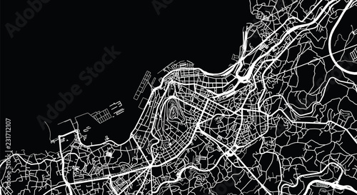 Urban vector city map of Vigo, Spain