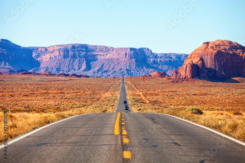 Scenic view from highway 163 in Monument Valley near the Utah-Arizona border, United States.