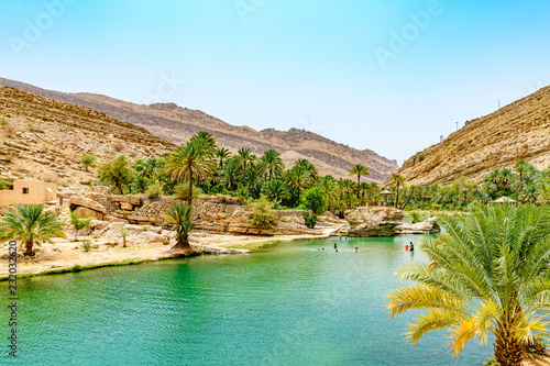 Wadi Bani Khalid in Oman. It is located about 203 km from Muscat and 120 km from Sur.