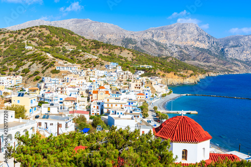 View of Diafani village with port, Karpathos island, Greece