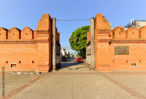 Tha Phae Gate ,Tourist attraction in Chiang Mai, Thailand ,Known as a site for many community events, this preserved city gate dates back to ancient times.