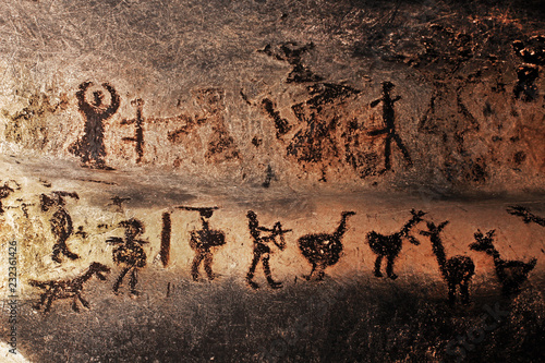 Prehistoric mural drawings in Magura cave