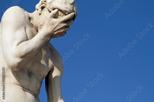 Facepalm statue in Paris, France